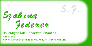szabina federer business card